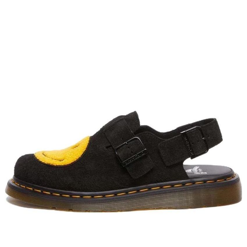 

Тапочки Dr. Martens x Smiley Jorge Suede Mules 'Black Yellow' 31391005, черный