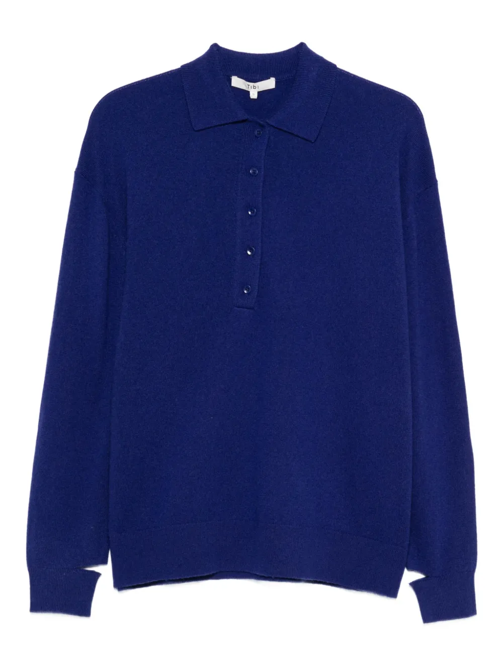 

Рубашка поло с пуговицами Tibi, синий