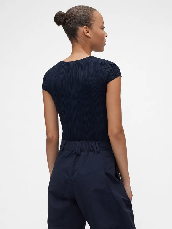 Футболка gapstudio в рубчик, базовая футболка Gap, New Classic Navy — фото 3