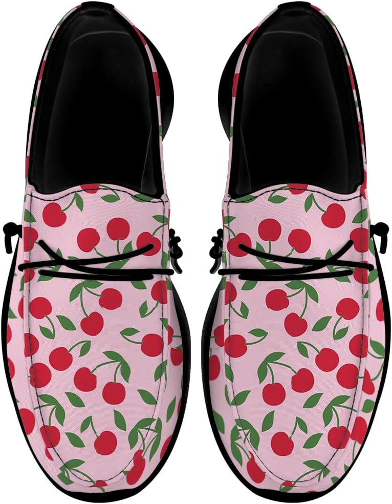 

Женские лоферы Quorax Cherries, слипоны, повседневная обувь для прогулок, подарок для мужчин и женщин, красный