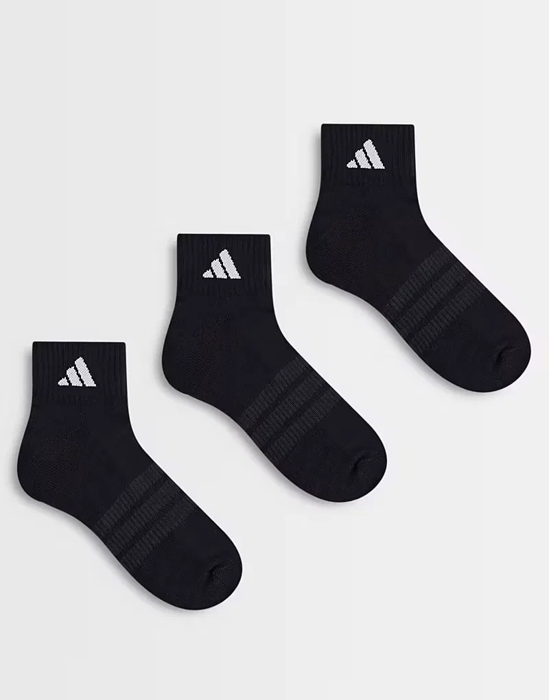 Комплект из 3 пар беговых носков Adidas Performance Running Essentials, черный