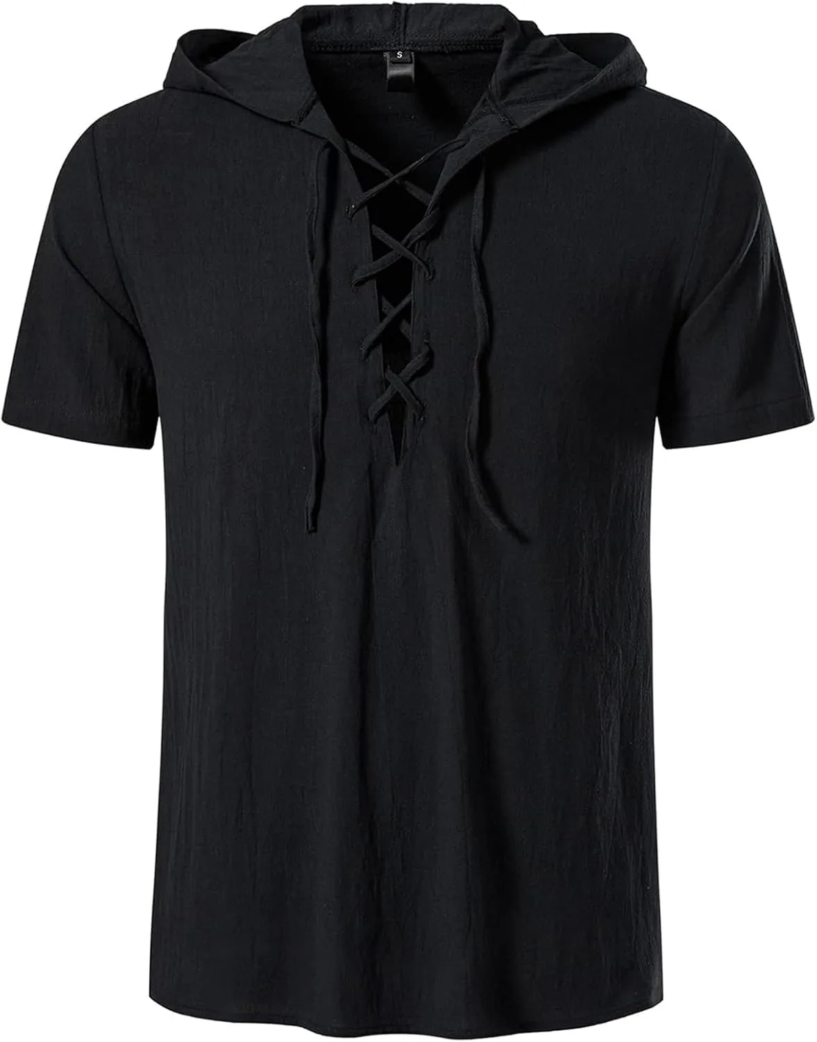 

Мужская хлопковая льняная рубашка с капюшоном и шнуровкой RSZGSWS