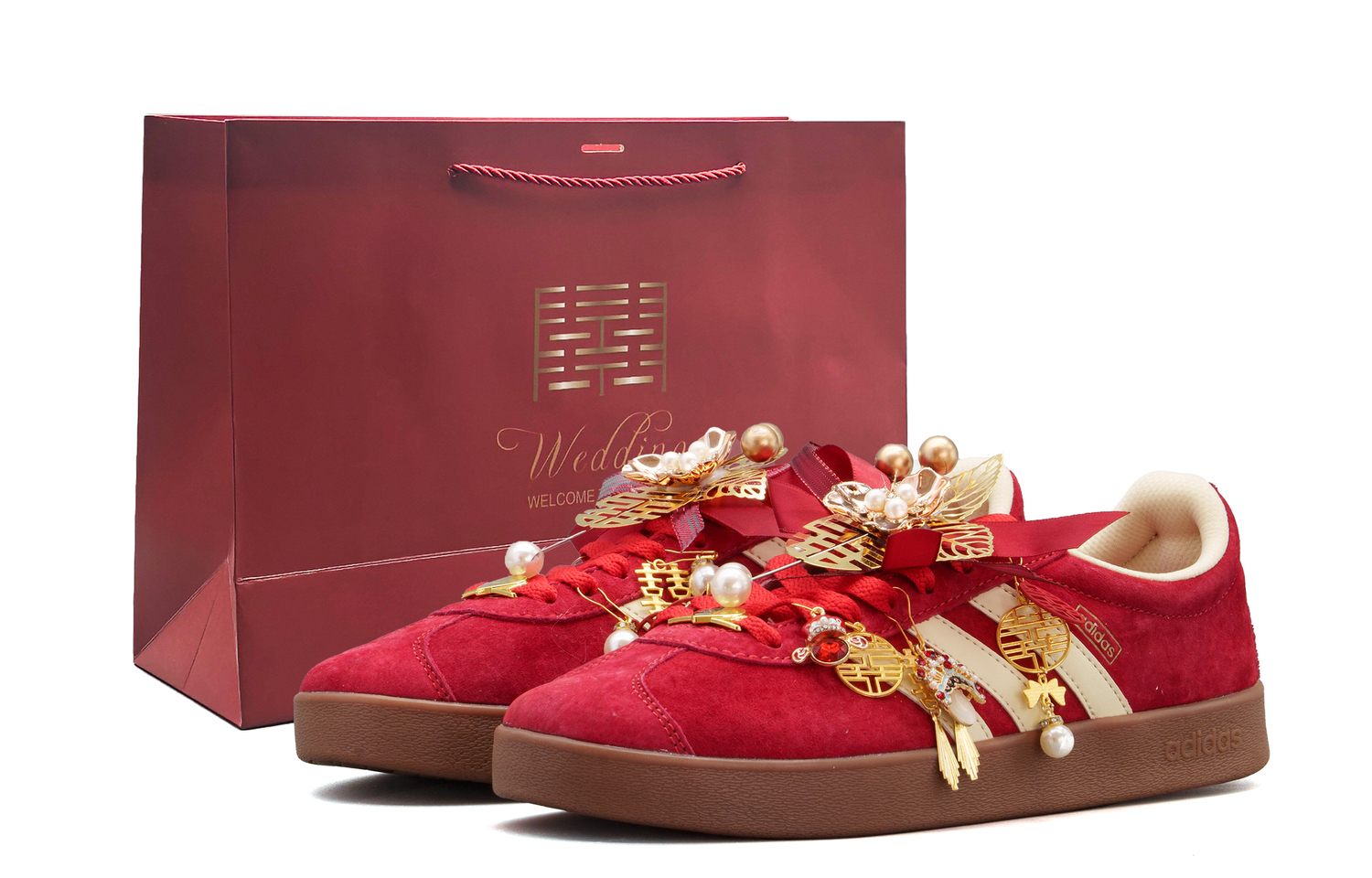 

Adidas VL Court Classic Износостойкие низкие скейтбордистские кроссовки унисекс, красные