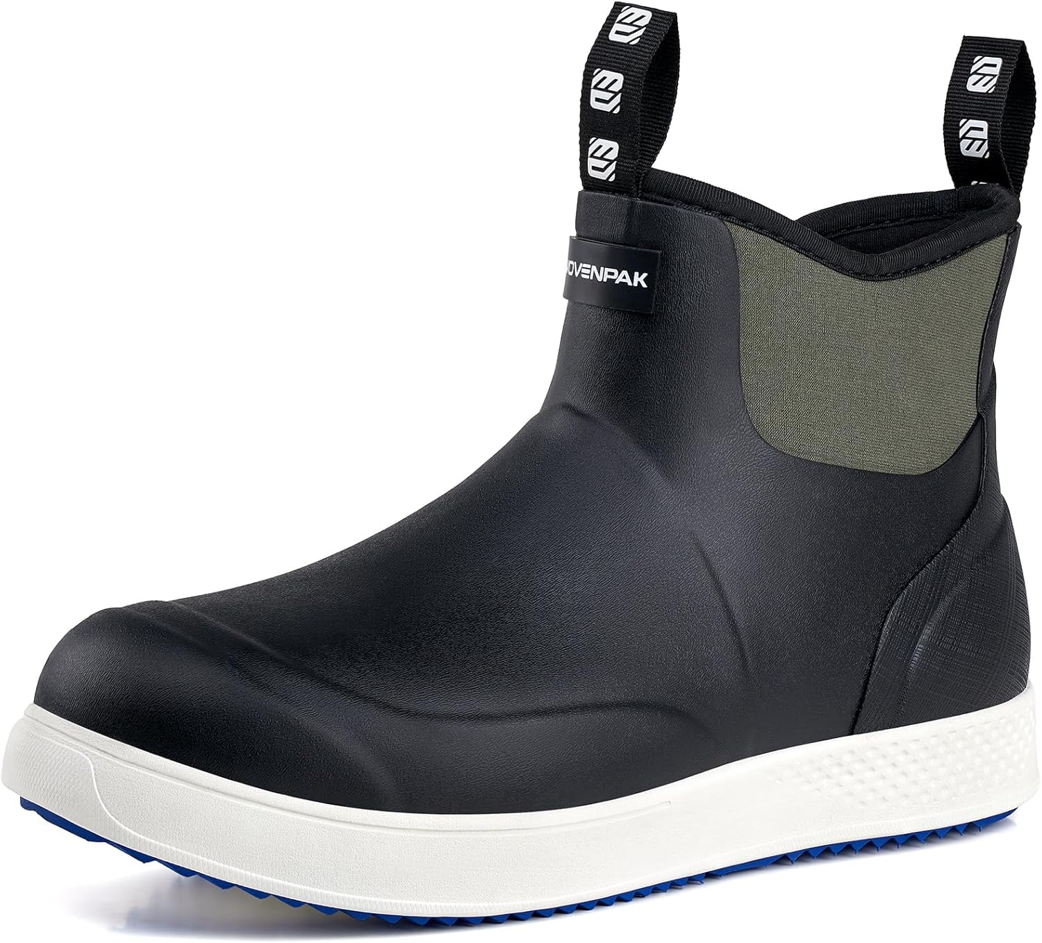 

Мужские ботинки WOVENPAK для палубы, мужские резиновые сапоги, водонепроницаемые рыбацкие ботинки, мужские ботинки для палубы, противоскользящие резиновые ботинки до щиколотки для рыбалки и прогулок на лодке, размеры 6-13 Pw Wovenpak, черный