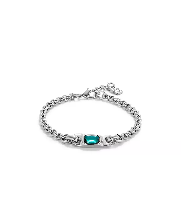 

Браслет-Цепочка с зеленым кристаллом Unode50, silver