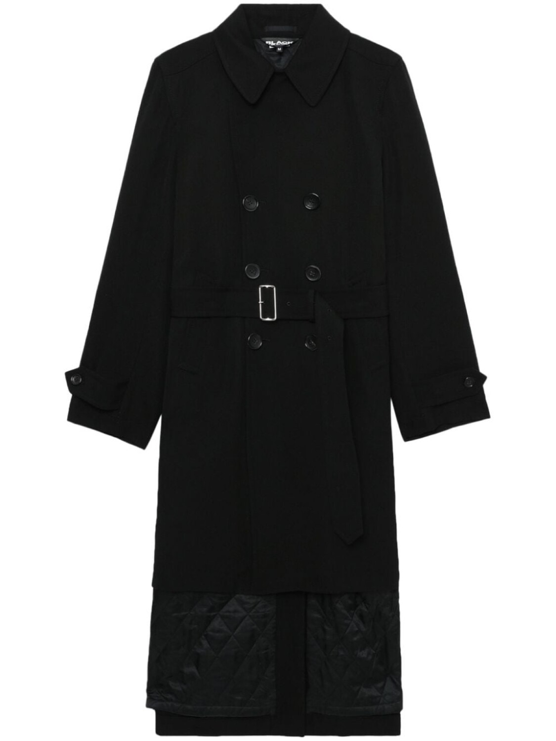 

Black Comme Des Garçons двубортное пальто из шерсти, черный