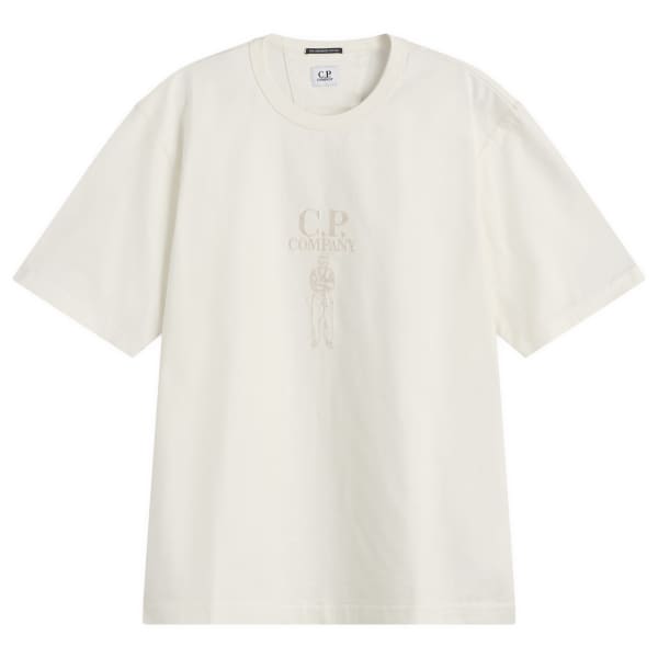 

Футболка с вышитым логотипом британского моряка 30/2 C.P. Company, gauze белый