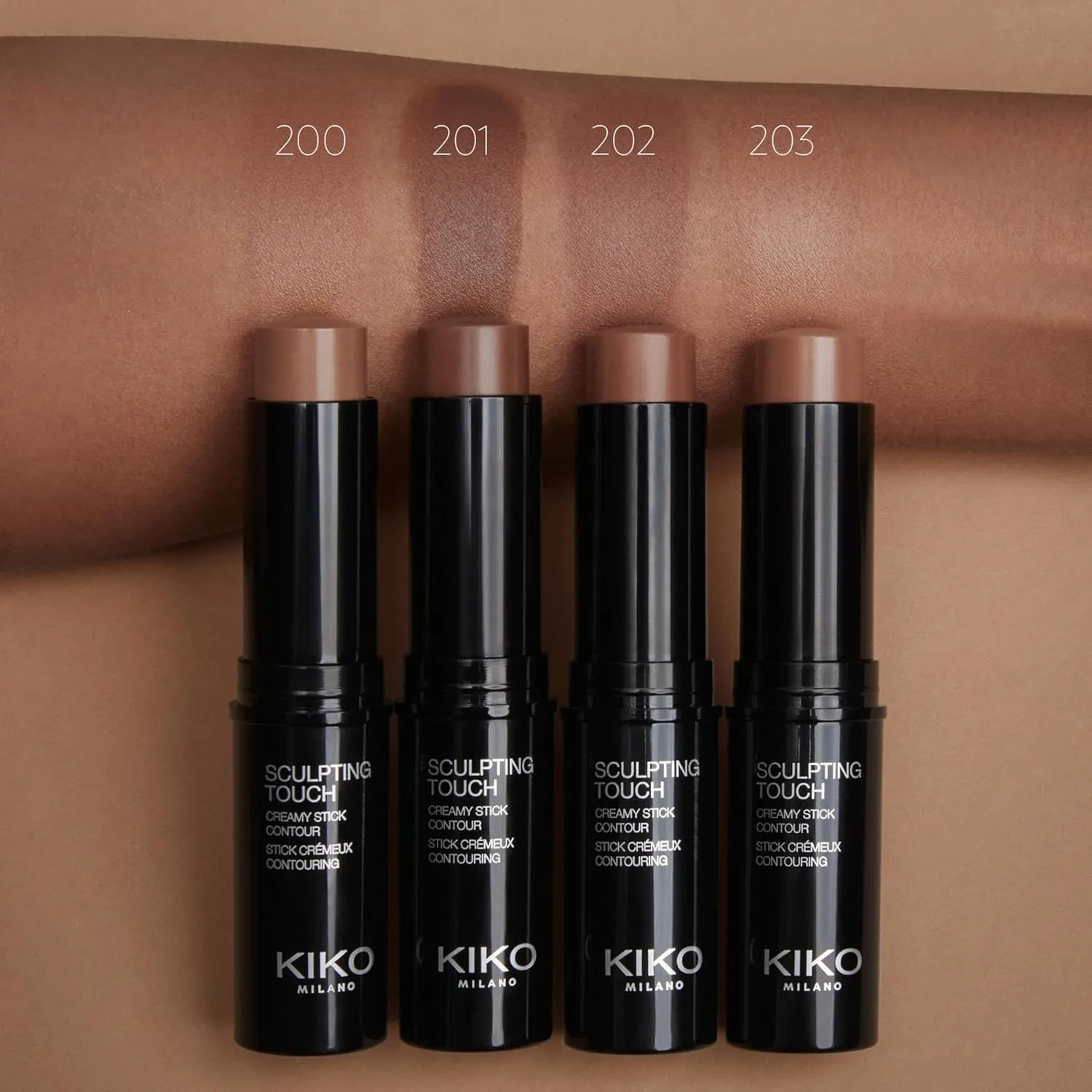 Кремовый контурный стик Kiko Milano Sculpting Touch - легко растушевываемый, стойкий кремовый контурный стик для лица, регулируемая плотность покрытия, простое нанесение - 10 г, 203 Coffee — фото 3