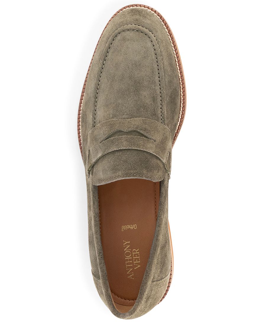 Мужские лоферы Brighton Penny без шнурков Anthony Veer, Olive suede — фото 4