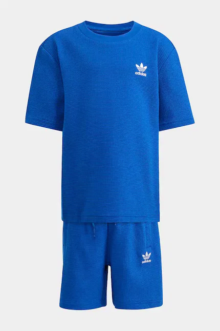 Комплект детский из футболки и шорт Adidas Originals, синий — фото 2