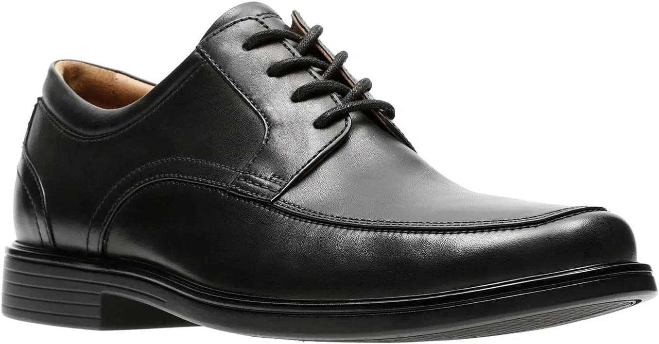 Туфли Clarks Mens Un Aldric Park, Black (Black Leather) — фото 3