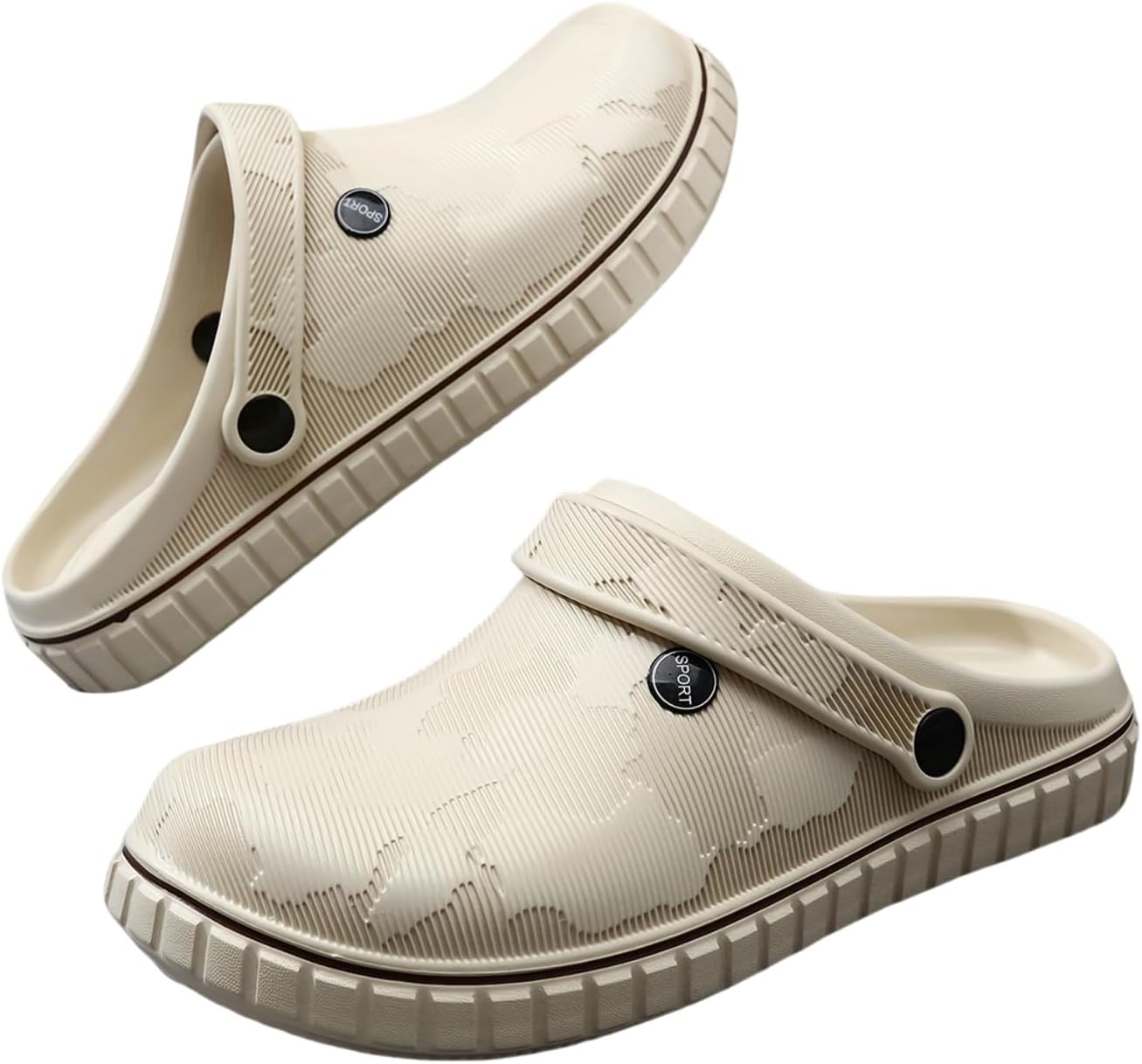 

Мужские летние сабо и садовые сандалии, нескользящие быстро сохнущие сандалии и повседневные пляжные шлепанцы Hhhchpm, хаки