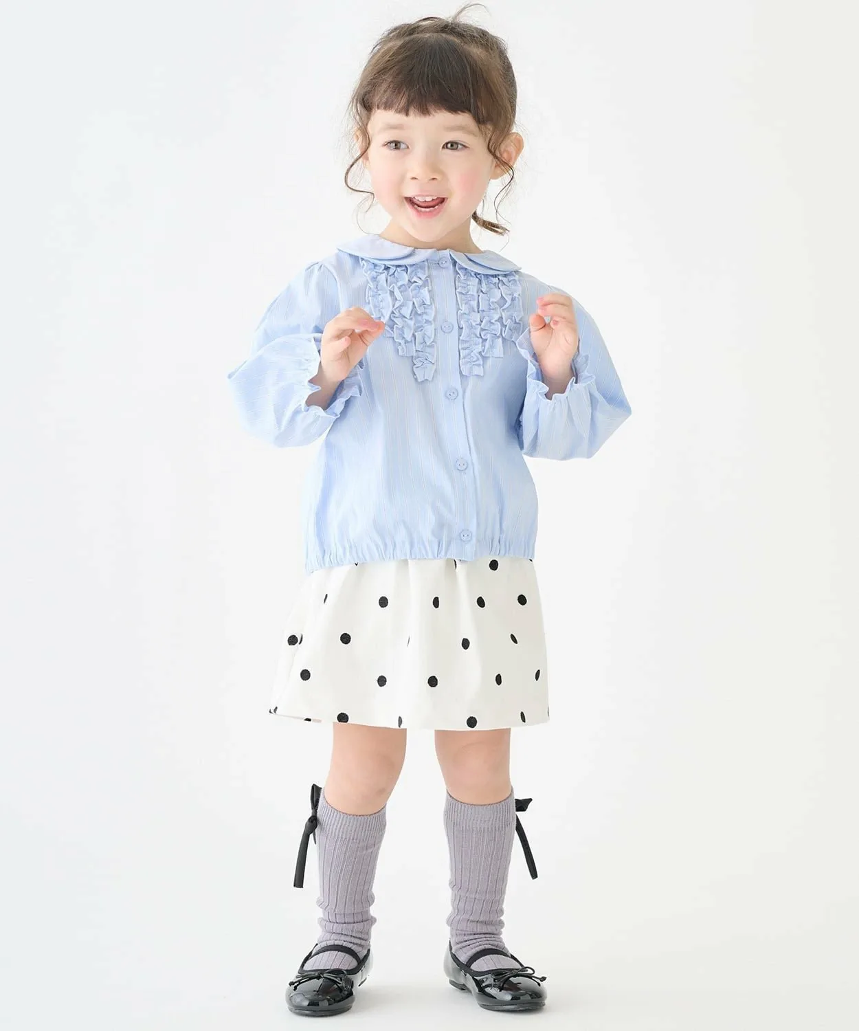 Мини-юбка с присборенной талией Petit main, Navy blue — фото 2