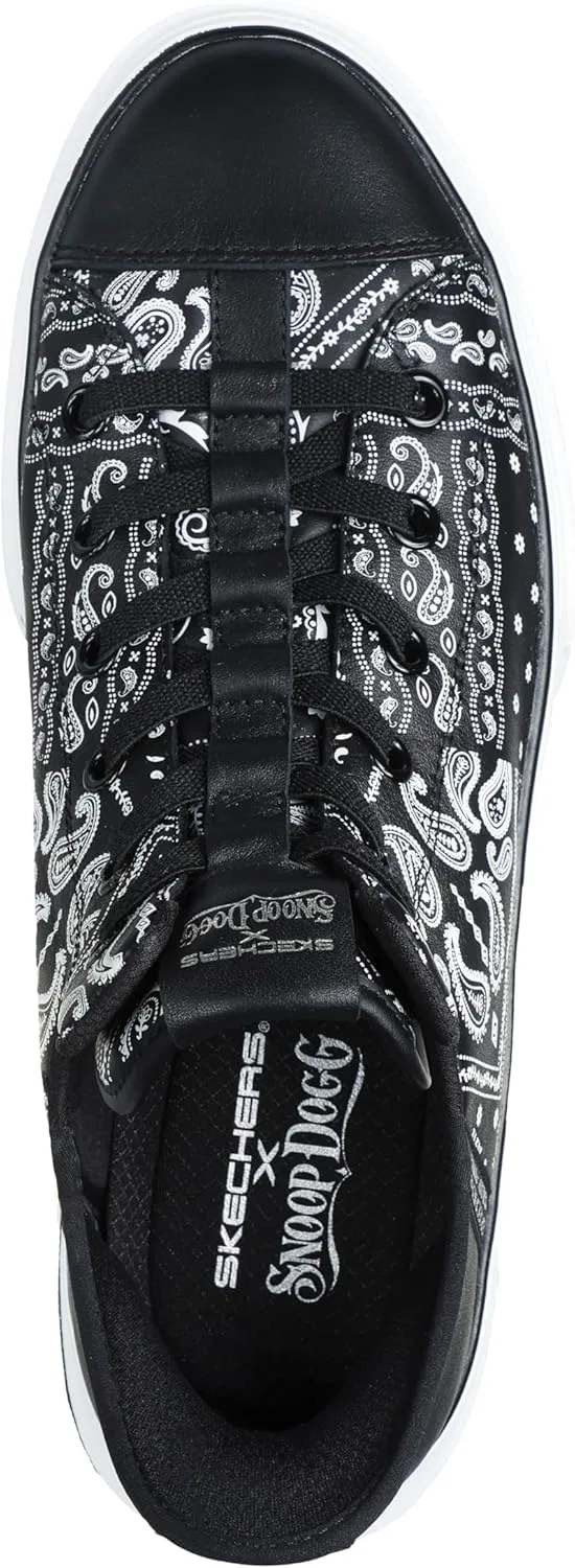 Кроссовки Skechers Snoop Dogg: Snoop One-Og Men's Canvas Hands Free Sneaker, Black White Bandana Print Leather — фото 3
