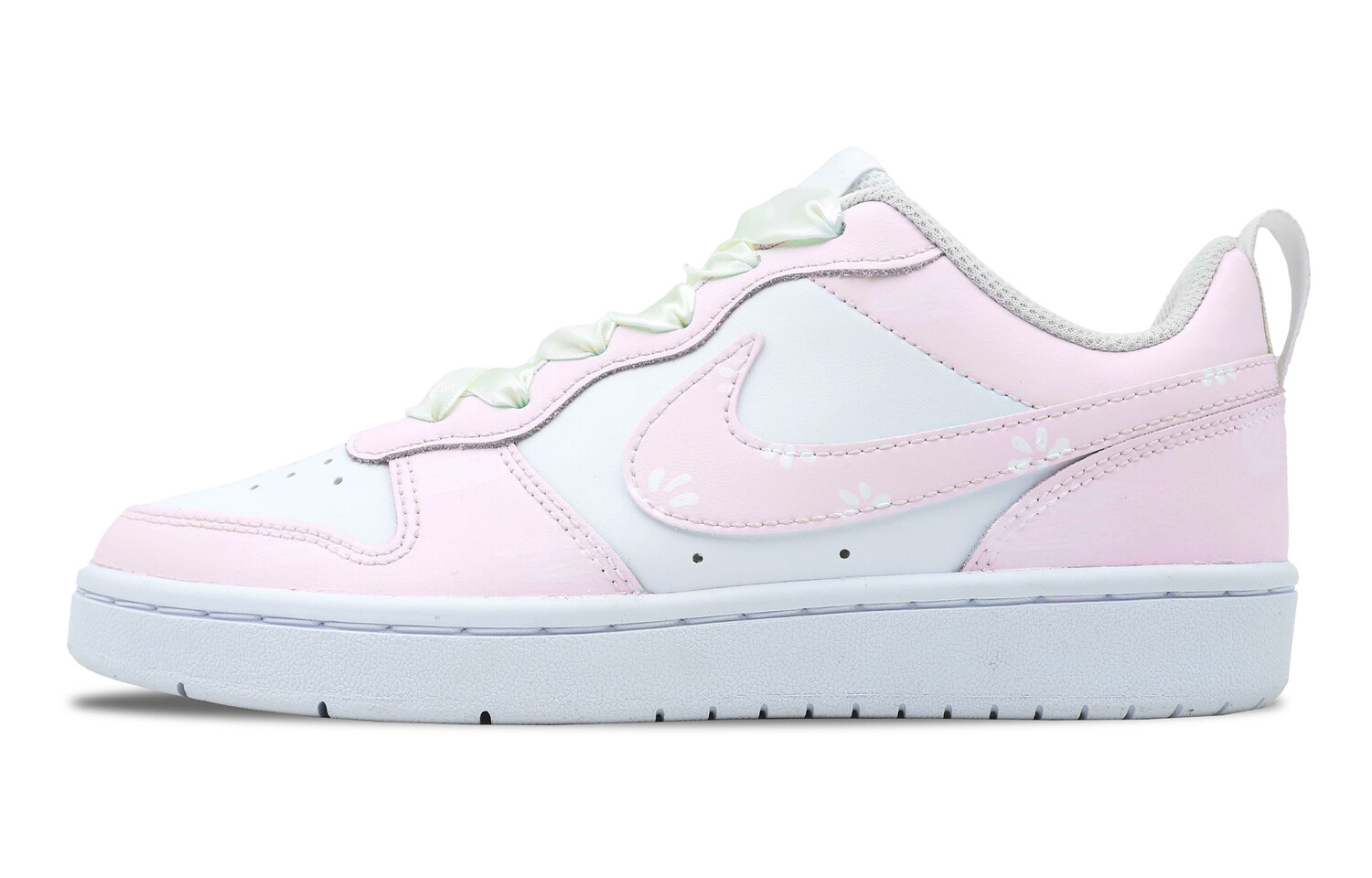 

Кроссовки Nike Court Borough Skateboard Shoes Women's Low-Top White Pink, розовый