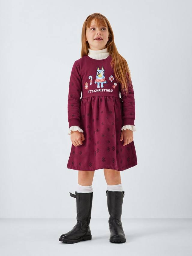 Детское платье для праздника из хлопковой смеси от Brand Threads Bluey, Merlot — фото 2
