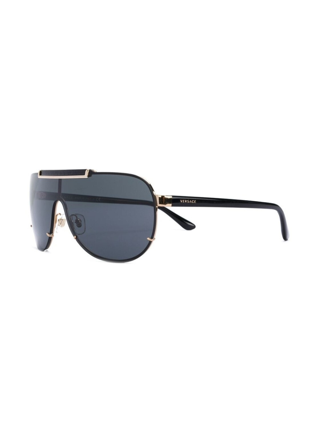 Versace Eyewear солнцезащитные очки-авиаторы с козырьком, черный — фото 2