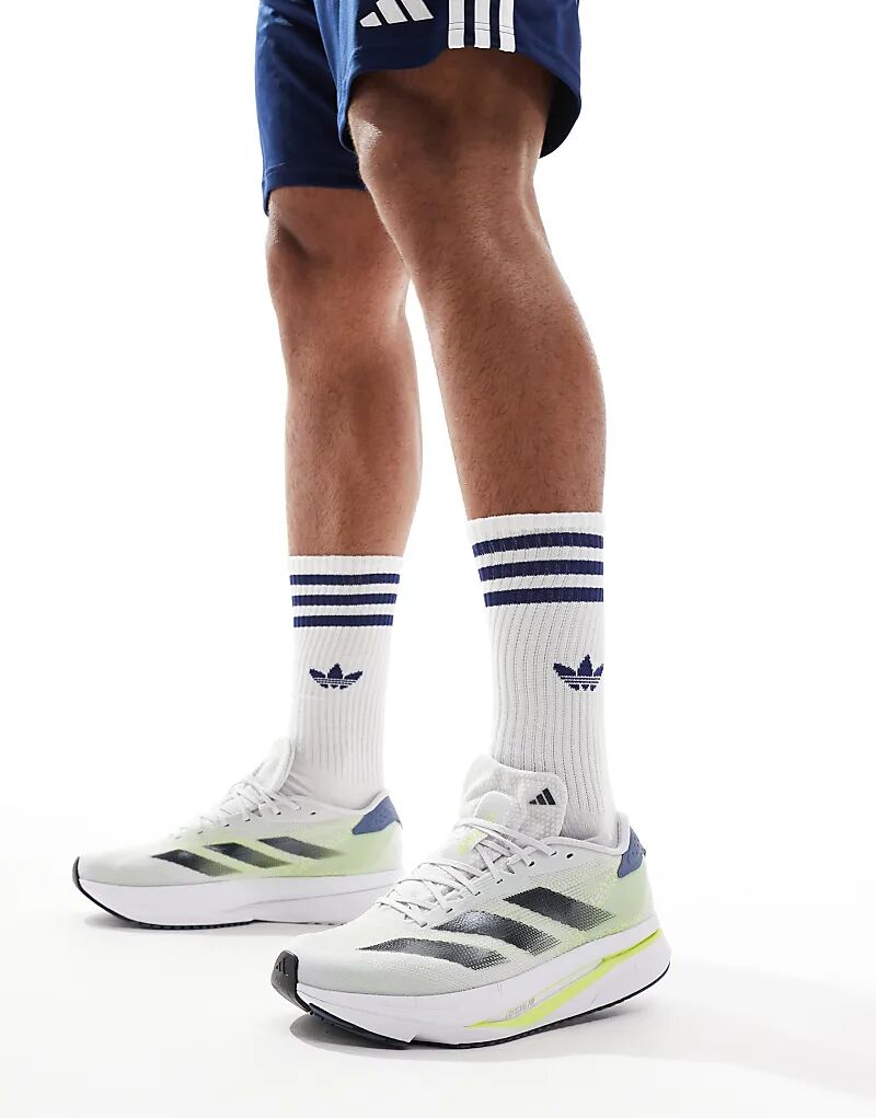 Кроссовки adidas Running Adizero SL2 белого цвета с желтым adidas performance