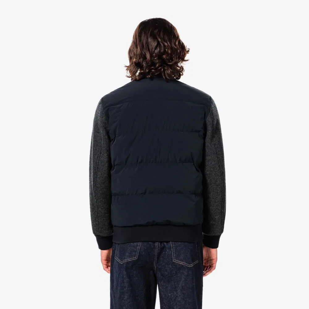 Мужская гибридная куртка из шерстяного джерси тёмно-синего цвета от Lacoste — фото 3