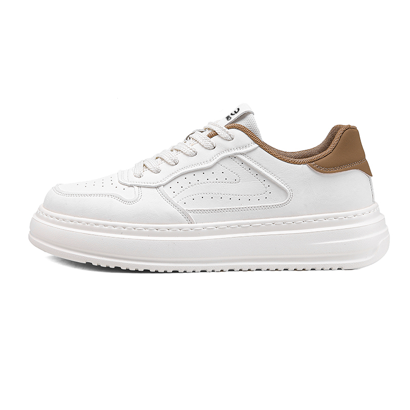 

LINGPAO Низкие скейтерские кроссовки мужские бежево-коричневые, цвет Beige Brown