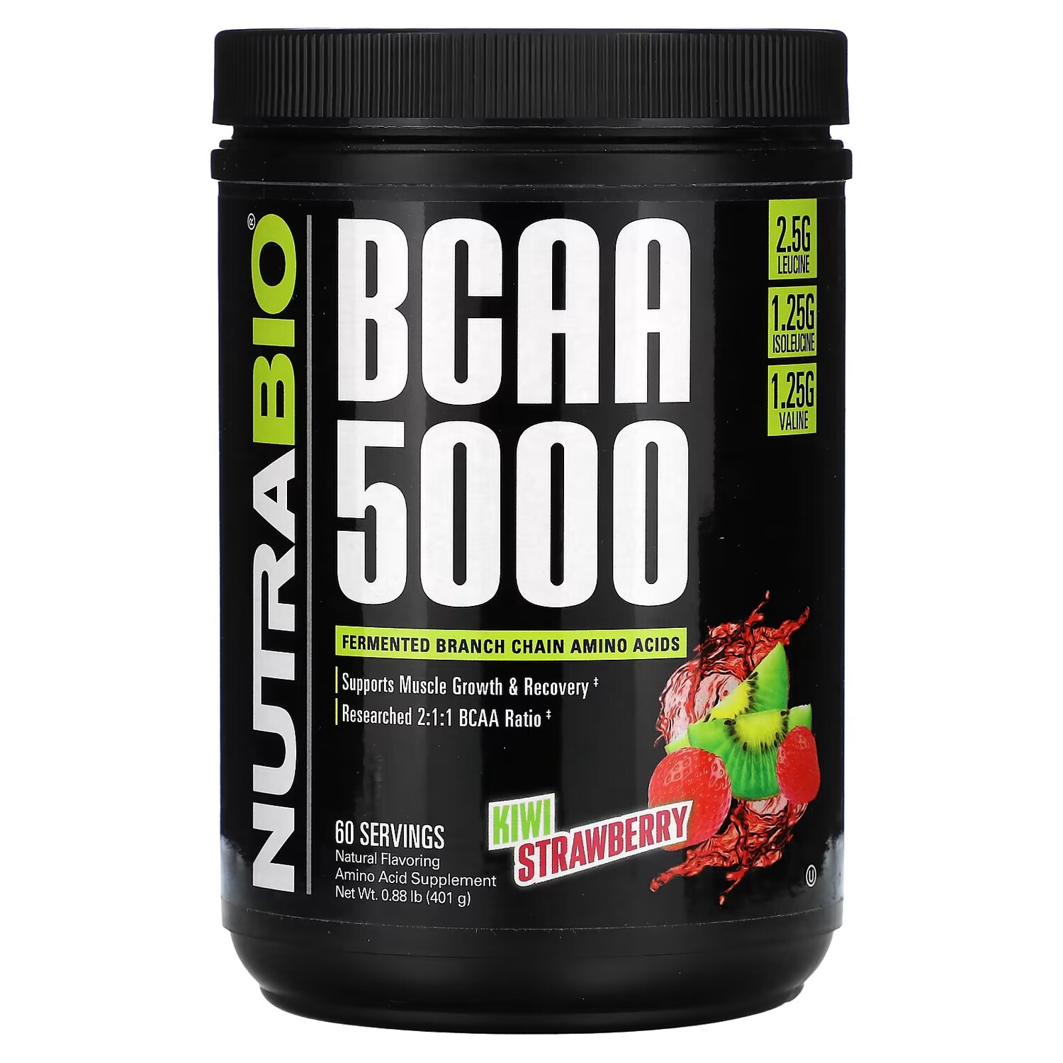 

Добавка NutraBio BCAA 5000 киви / клубника