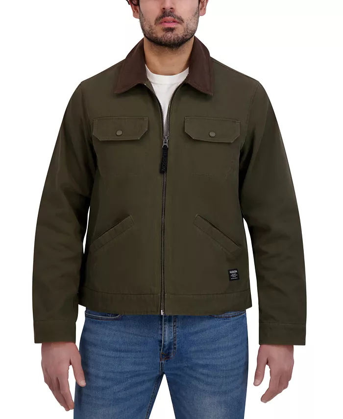 

Мужская хлопковая куртка в стиле Trucker из парусины Hudson, зеленый