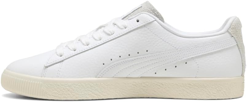 Мужские кроссовки PUMA Clyde Premium на шнуровке повседневные - белые — фото 3