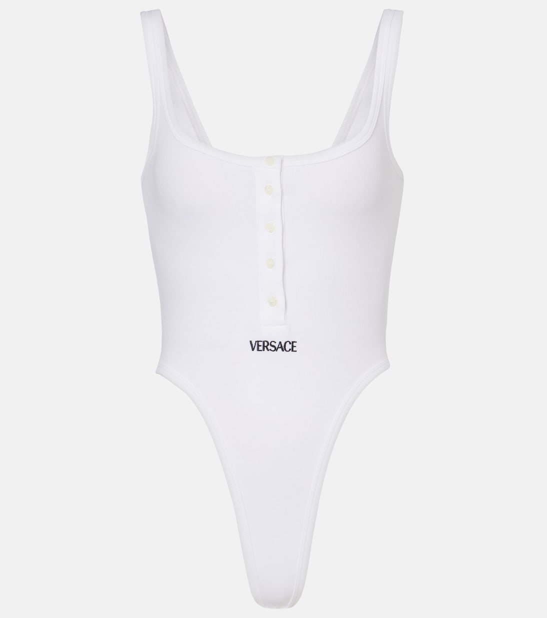 

Боди из трикотажного полотна с логотипом Versace, Optical White