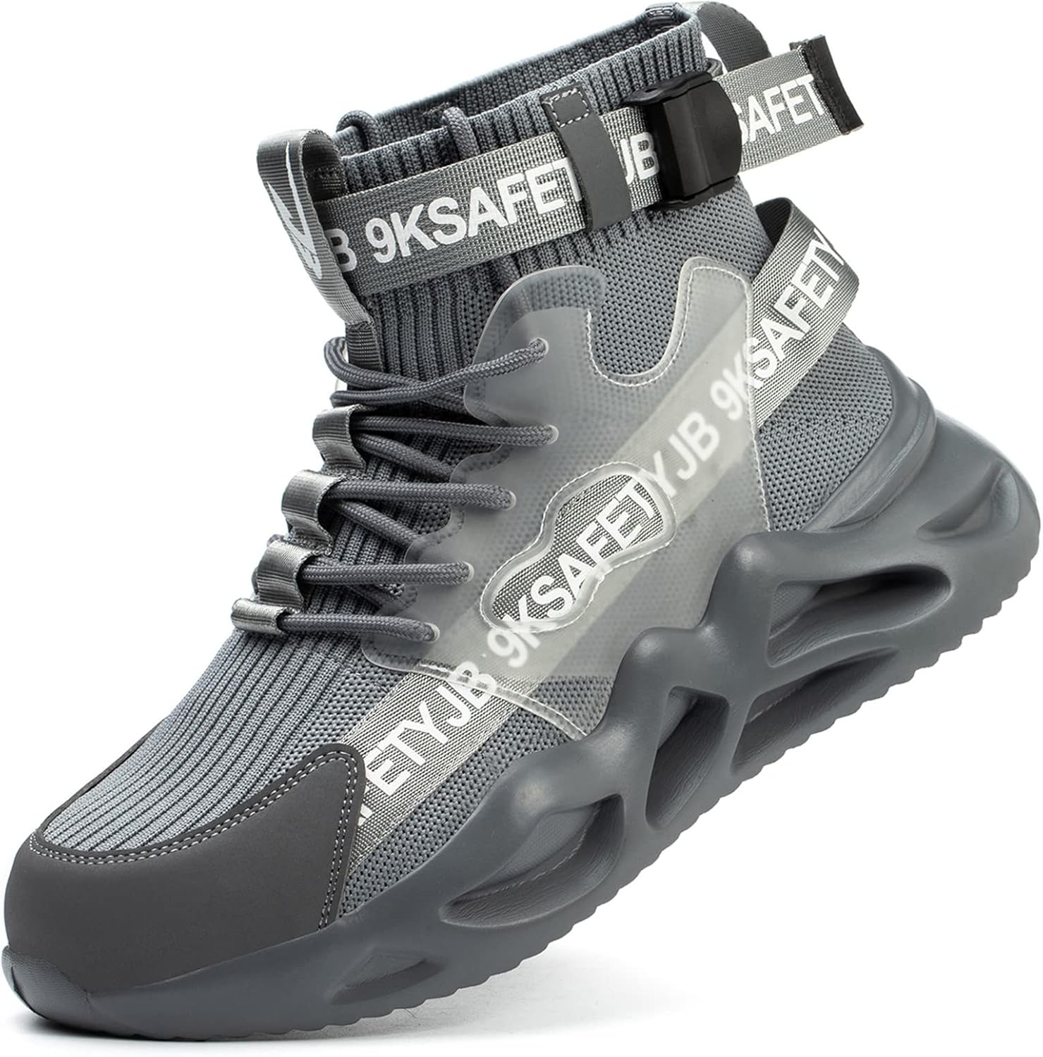 

Стальные ботинки DRRHINO для мужчин и женщин с легкими стальными носками, кроссовки с защитным носком, безопасная обувь, удобные неразрушимые ботинки с носком из стали, противоскользящая рабочая обувь, серый