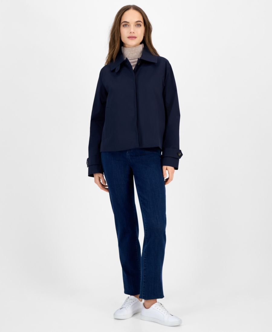 

Женский короткий однобортный тренч London Fog, Navy