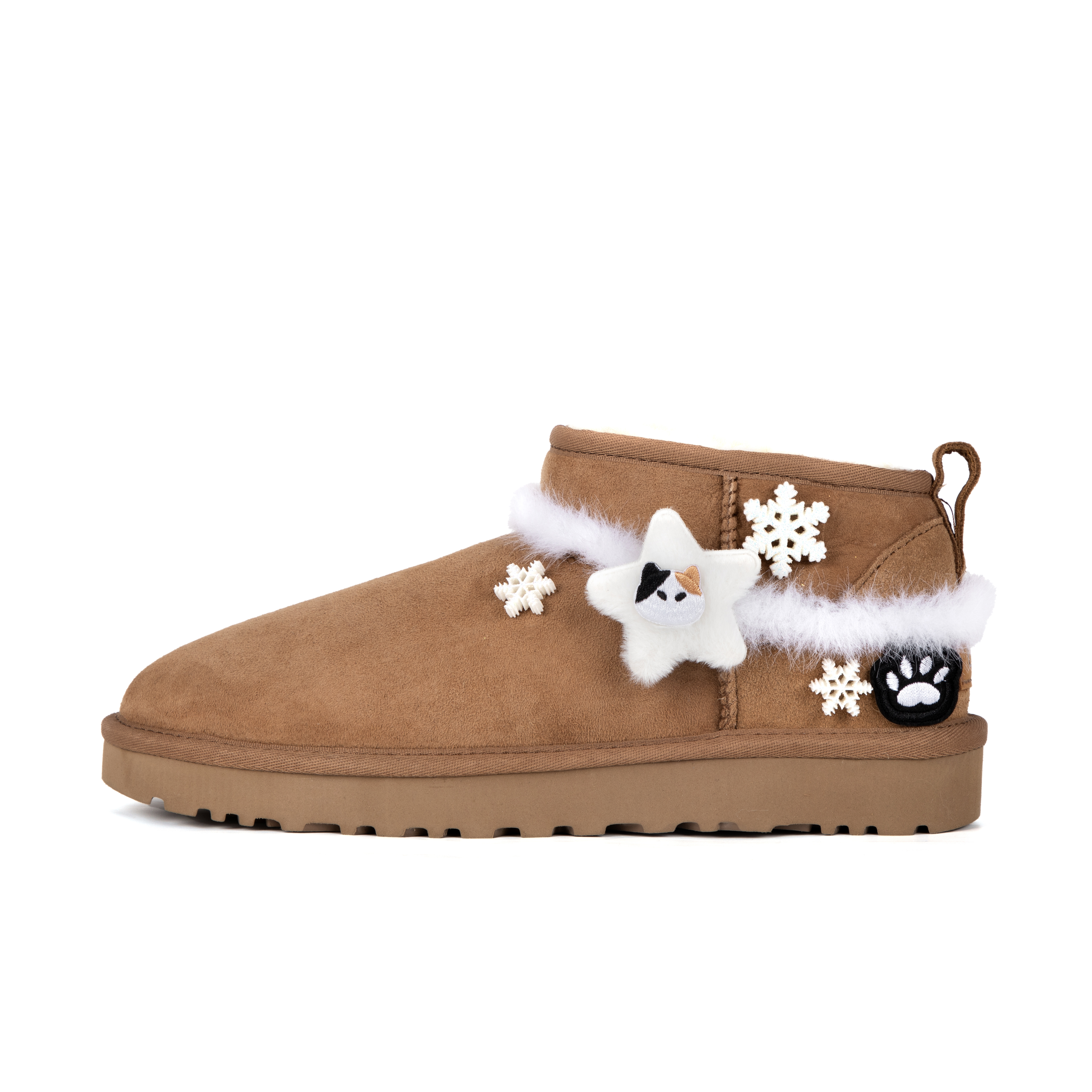 Ботинки UGG Classic Ultra Mini Ankle-Length, коричневый / белый