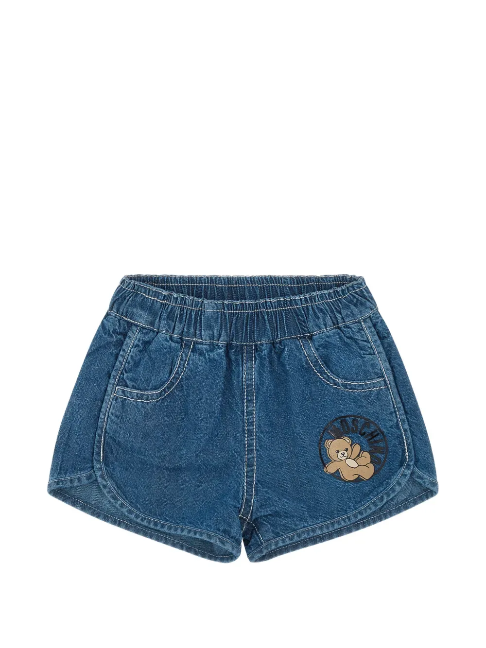 Джинсовые шорты с логотипом Moschino Kids, синий