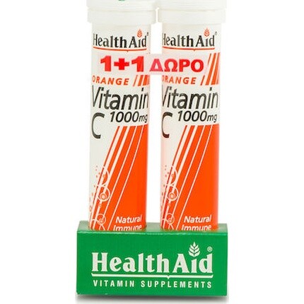

Витамин С 1000 мг шипучие таблетки - апельсиновый вкус, 20 таблеток Health Aid