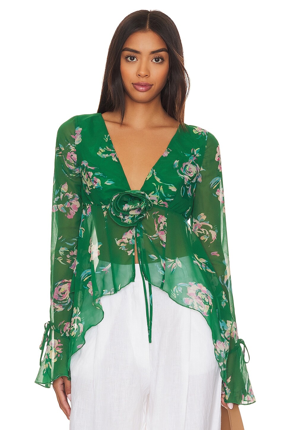 

Топ Lovers and Friends x Rachel Kiernan, цвет Green Floral