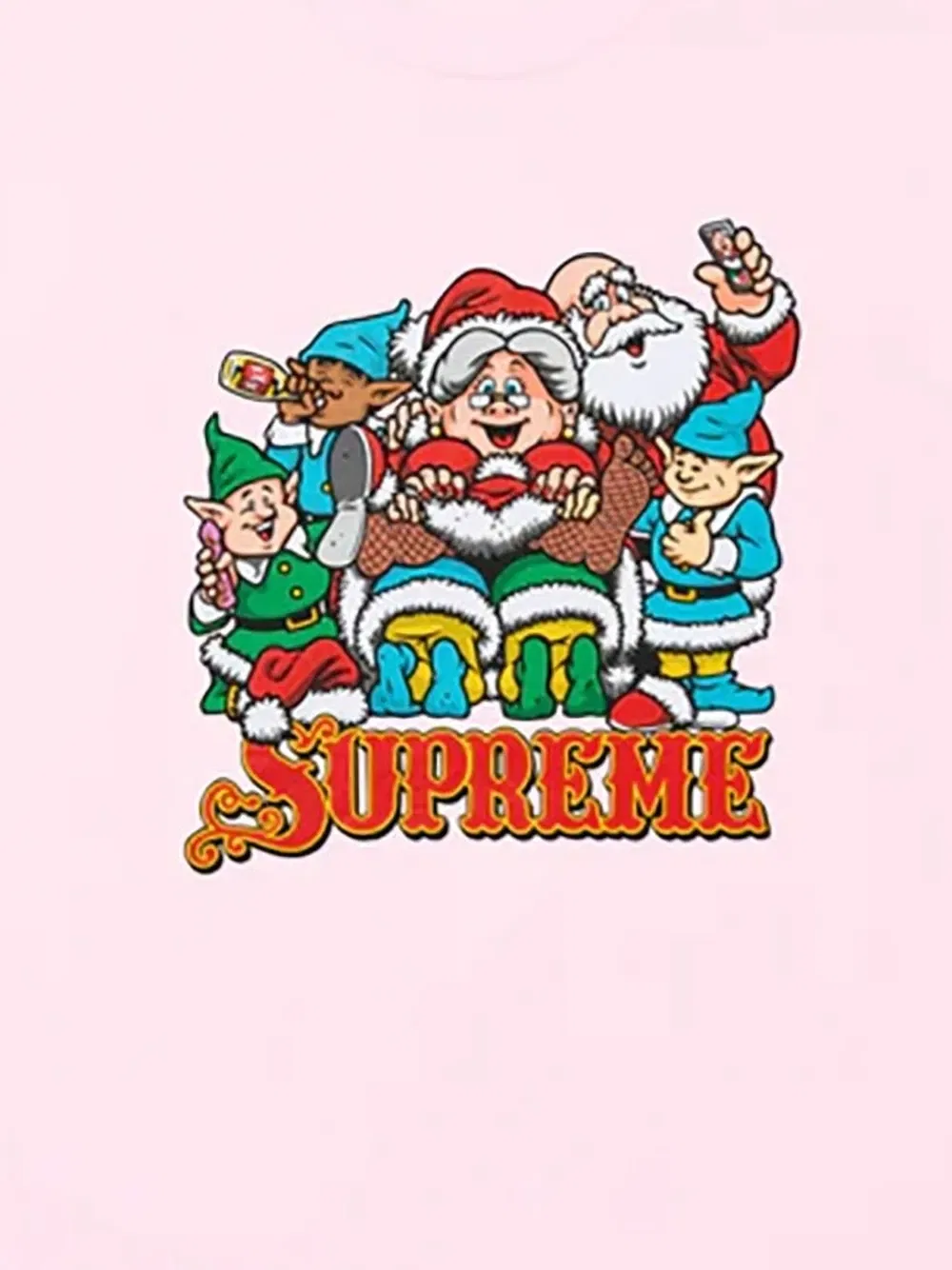 Футболка с принтом Supreme, розовый — фото 2