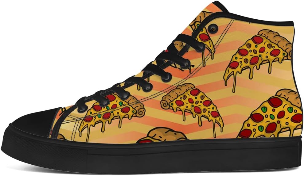 Кеды chebing Pizza High Top на высокой подошве для мужчин и женщин, высокие кроссовки на шнуровке, повседневная обувь, подарок для парня или девушки, желтый — фото 3