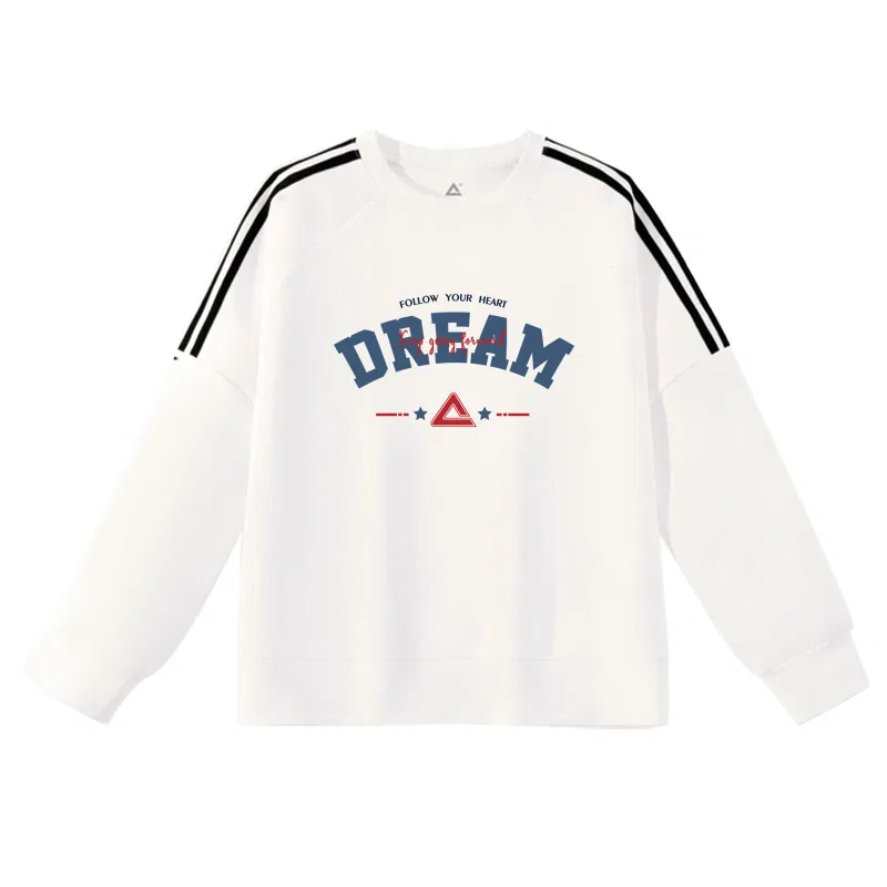 Детская толстовка с круглым вырезом PEAK White/PK Red Blue English