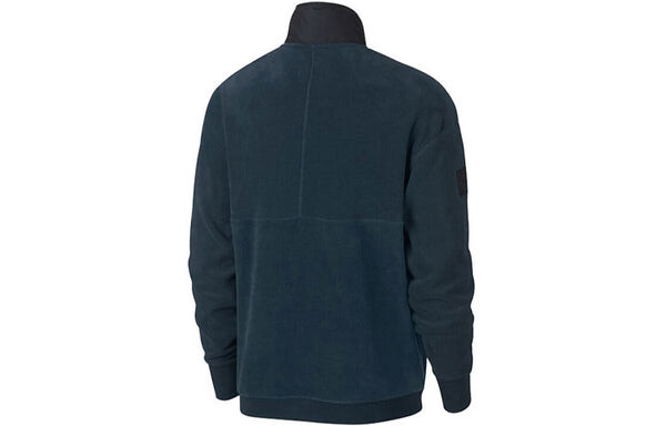 Толстовка Nike Splicing polar fleece Cardigan Stand Collar Pullover Green, зеленый — фото 2