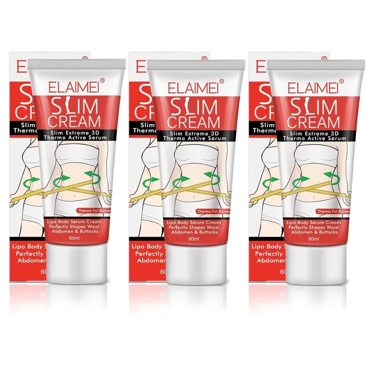 Крем для сжигания жира P-Beauty 3D Thermal Active Slim Cream, 60 мл (3 шт.) P-Beauty Cosmetic Accessories, 3 X 60 Ml