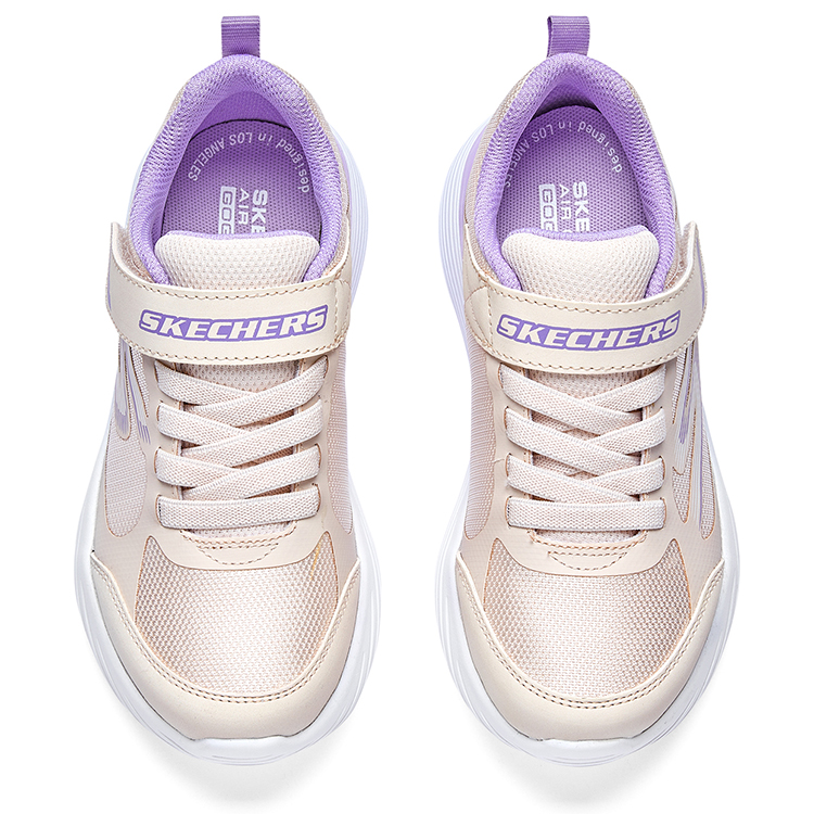 

Skechers Go Run 400 V2 Low Top Детские Повседневные Кроссовки Бежево-Фиолетовые