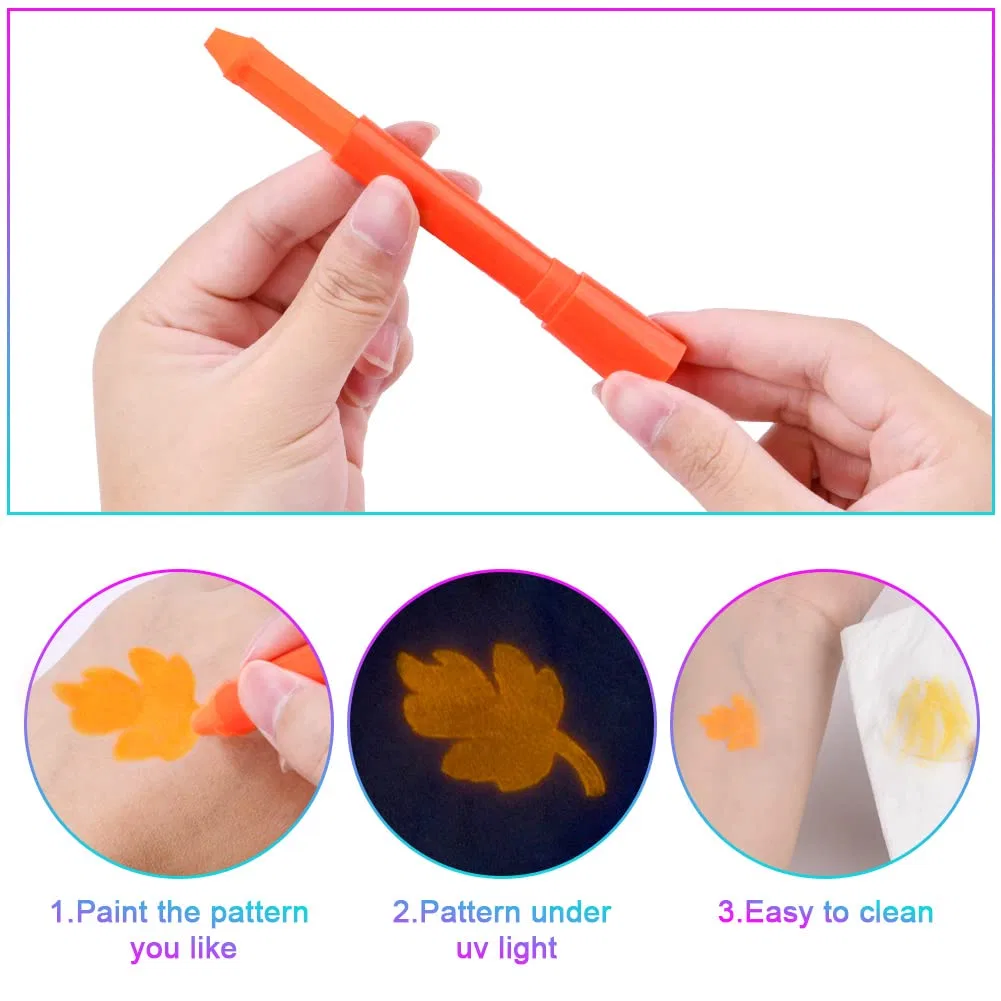 Набор неоновых UV-красок для тела AOOWU, 6 цветов Aoowu, 6 Colours — фото 4