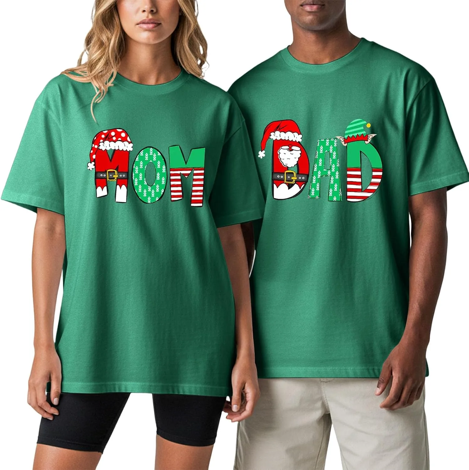 Футболка Dad Christmas с круглым вырезом, хлопок, короткий рукав