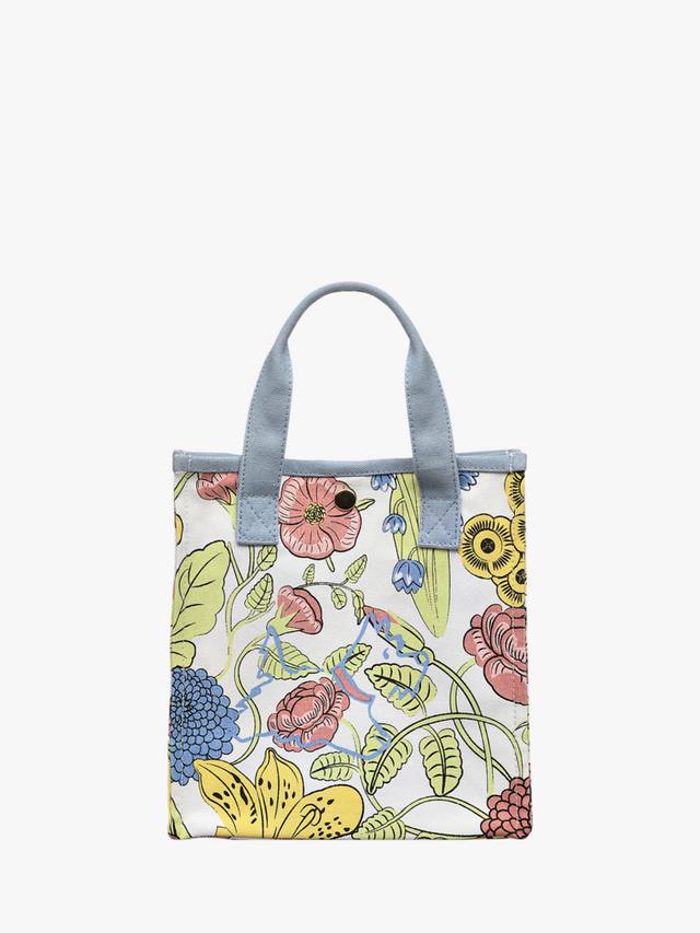 

X RHS переработанный хлопковый канвас цветочная маленькая сумка-шоппер с открытым верхом Radley, Off White/Multi