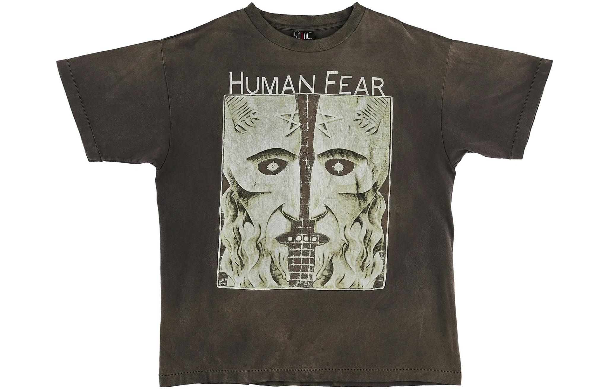 

Футболка Human Fear бренда SAINT Mxxxxxx, потертый черный