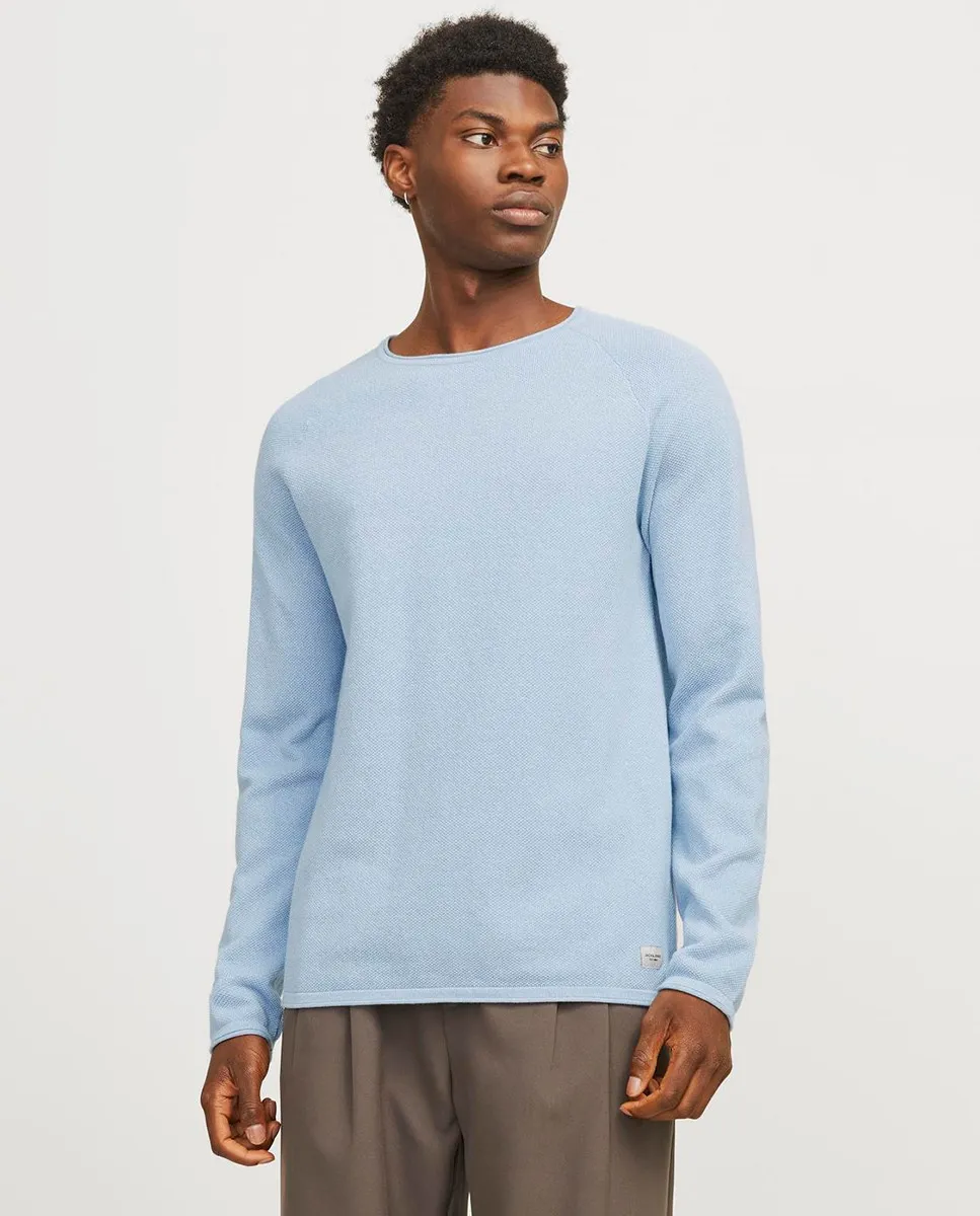

Серый мужской свитер с круглым вырезом Jack & Jones, голубой