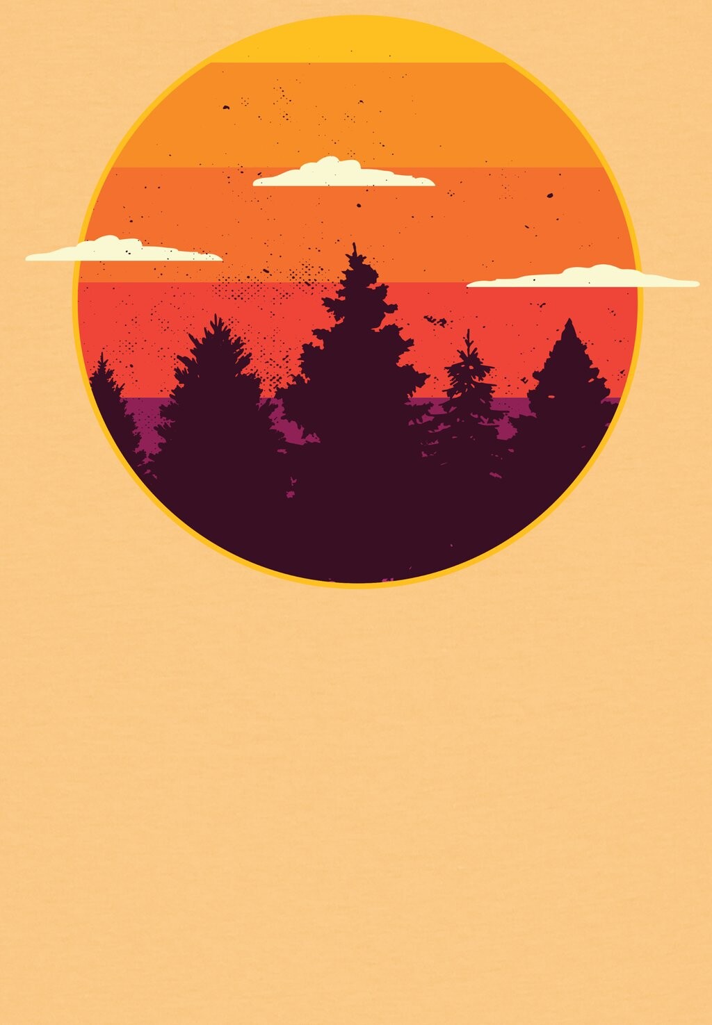 

Футболка с принтом SUNSET FOREST watapparel, желтый