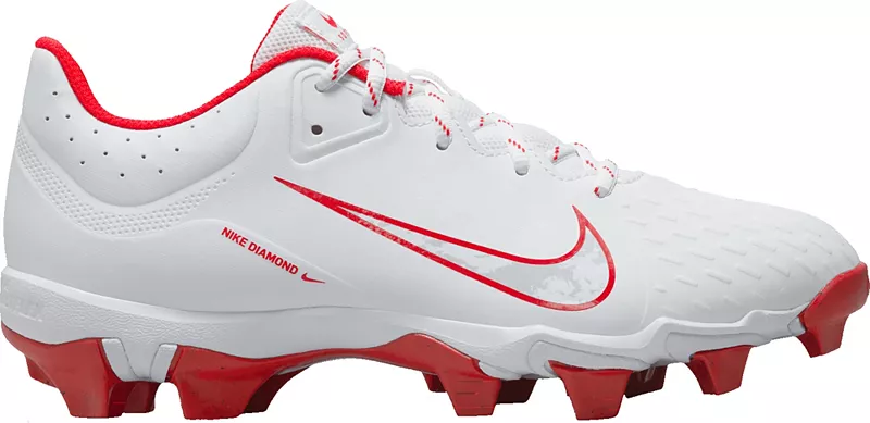 Женские софтбольные бутсы для софтбола Nike Hyperdiamond 4 Keystone, цвет White/University Red/Platinum