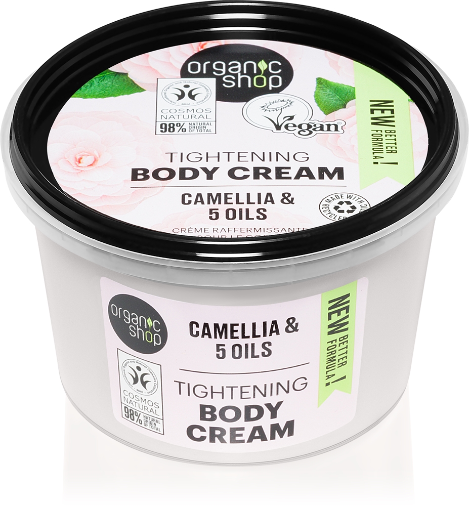 

Органический крем для тела с камелией и 5 маслами, благоприятный для кожи Organic Shop, 250 мл