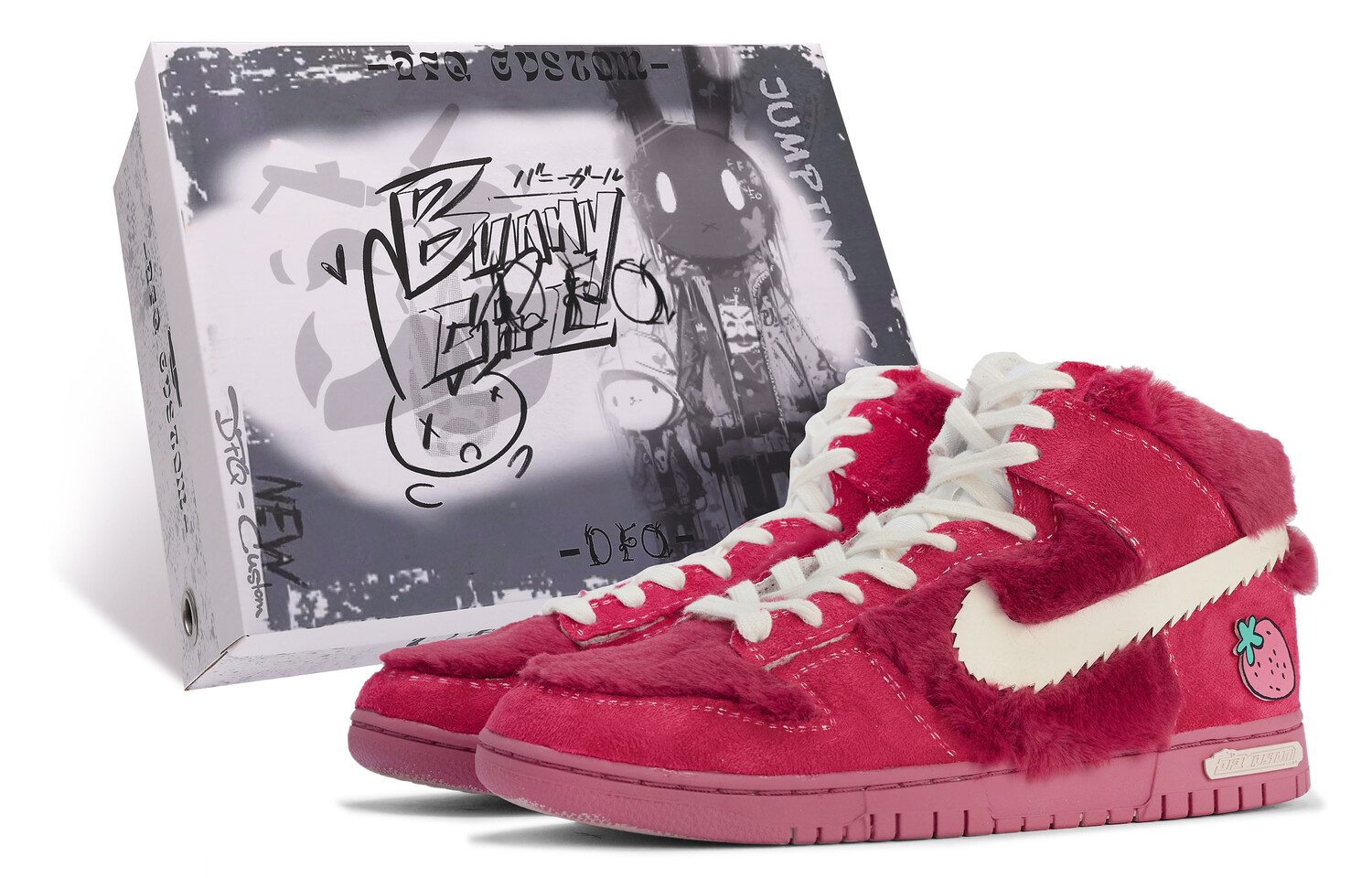 

Кроссовки Nike Dunk High Skateboard Shoes Women's Mid-Top Pink