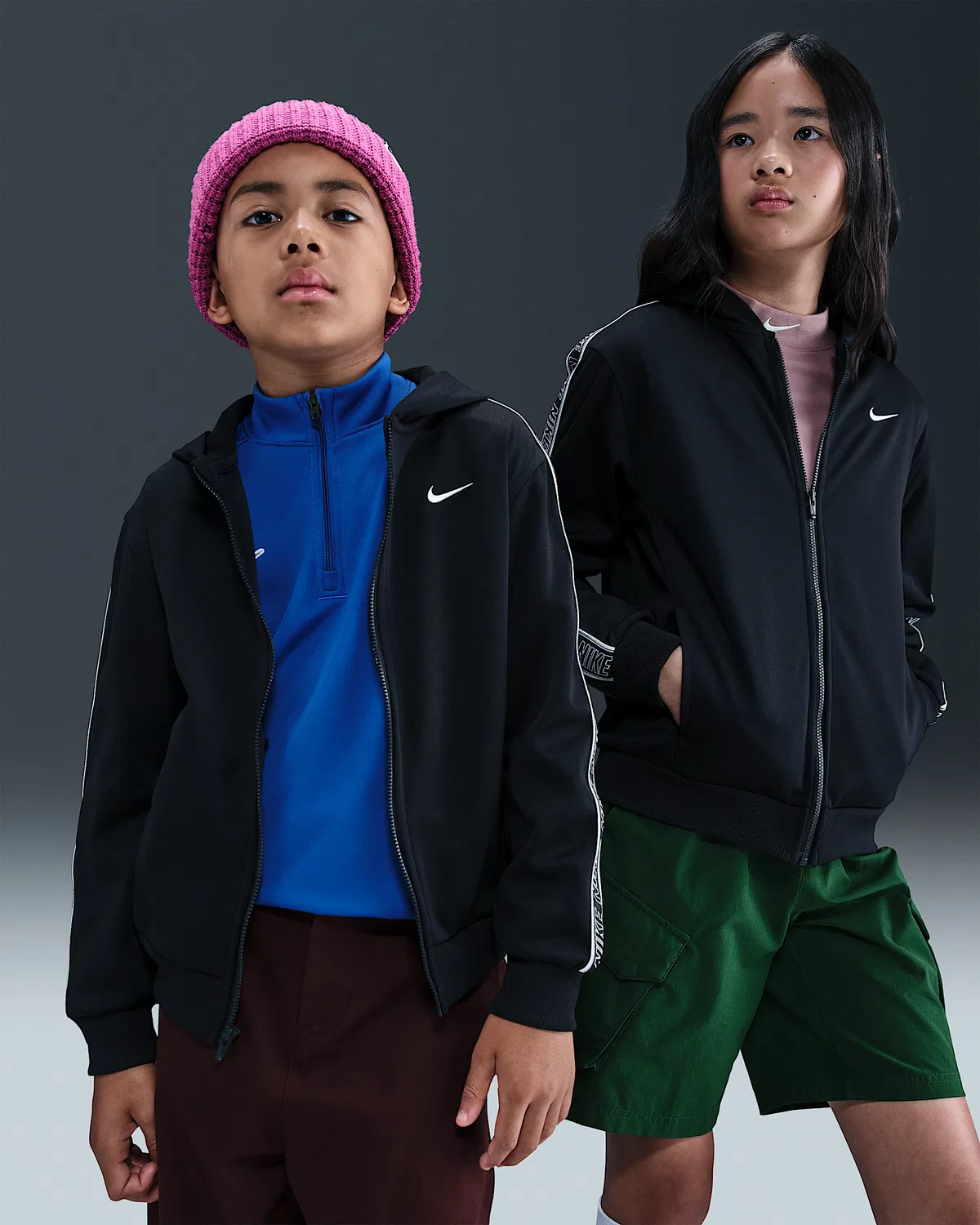Детская толстовка Nike Sportswear Club Dri-FIT на молнии, Black/Black/Black/White